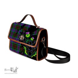 ScotsTee Shop Scottish Brodie Hunting Modern Clan Tartan Canvas Bag Celtic Knot and Thistle with Scotland Map Bag