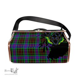ScotsTee Shop Scottish Brodie Hunting Modern Clan Tartan Canvas Bag Celtic Knot and Thistle with Scotland Map Bag