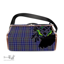 ScotsTee Shop Scottish Alexander of Menstry Clan Tartan Canvas Bag Celtic Knot and Thistle with Scotland Map Bag