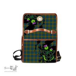 ScotsTee Shop Scottish Aiton Clan Tartan Canvas Bag Celtic Knot and Thistle with Scotland Map Bag