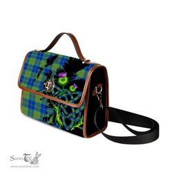 ScotsTee Shop Scottish Barclay Hunting Ancient Clan Tartan Canvas Bag Celtic Knot and Thistle with Scotland Map Bag