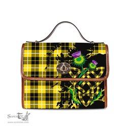 ScotsTee Shop Scottish Barclay Dress Modern Clan Tartan Canvas Bag Celtic Knot and Thistle with Scotland Map Bag