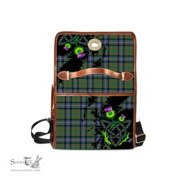 ScotsTee Shop Scottish Cochrane Ancient Clan Tartan Canvas Bag Celtic Knot and Thistle with Scotland Map Bag