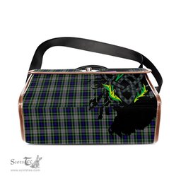 ScotsTee Shop Scottish Davidson of Tulloch Dress Clan Tartan Canvas Bag Celtic Knot and Thistle with Scotland Map Bag