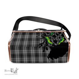 ScotsTee Shop Scottish Douglas Grey Clan Tartan Canvas Bag Celtic Knot and Thistle with Scotland Map Bag