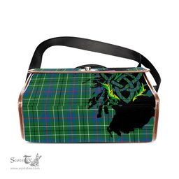 ScotsTee Shop Scottish Duncan Ancient Clan Tartan Canvas Bag Celtic Knot and Thistle with Scotland Map Bag