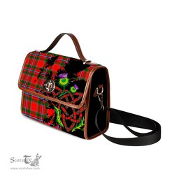 ScotsTee Shop Scottish Butter Clan Tartan Canvas Bag Celtic Knot and Thistle with Scotland Map Bag