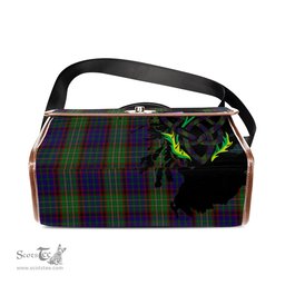 ScotsTee Shop Scottish Cunningham Hunting Clan Tartan Canvas Bag Celtic Knot and Thistle with Scotland Map Bag
