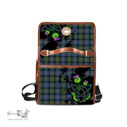 ScotsTee Shop Scottish Cameron of Erracht Ancient Clan Tartan Canvas Bag Celtic Knot and Thistle with Scotland Map Bag