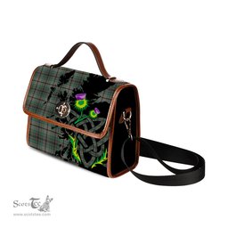 ScotsTee Shop Scottish Craig Clan Tartan Canvas Bag Celtic Knot and Thistle with Scotland Map Bag