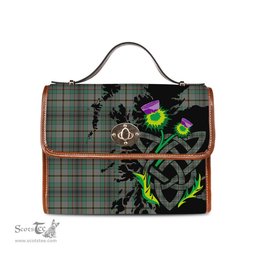 ScotsTee Shop Scottish Craig Clan Tartan Canvas Bag Celtic Knot and Thistle with Scotland Map Bag