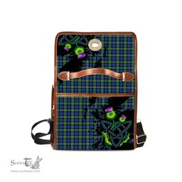 ScotsTee Shop Scottish Campbell Argyll Ancient Clan Tartan Canvas Bag Celtic Knot and Thistle with Scotland Map Bag