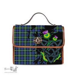 ScotsTee Shop Scottish Campbell Argyll Ancient Clan Tartan Canvas Bag Celtic Knot and Thistle with Scotland Map Bag