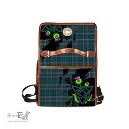 ScotsTee Shop Scottish Cockburn Ancient Clan Tartan Canvas Bag Celtic Knot and Thistle with Scotland Map Bag
