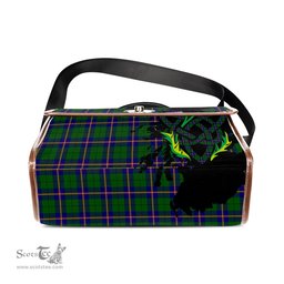 ScotsTee Shop Scottish Carmichael Modern Clan Tartan Canvas Bag Celtic Knot and Thistle with Scotland Map Bag