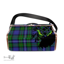 ScotsTee Shop Scottish Donnachaidh Clan Tartan Canvas Bag Celtic Knot and Thistle with Scotland Map Bag