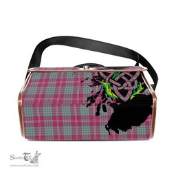 ScotsTee Shop Scottish Crawford Ancient Clan Tartan Canvas Bag Celtic Knot and Thistle with Scotland Map Bag