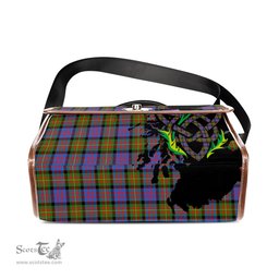 ScotsTee Shop Scottish Carnegie Ancient Clan Tartan Canvas Bag Celtic Knot and Thistle with Scotland Map Bag
