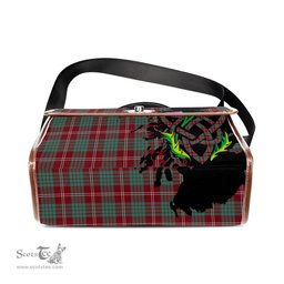 ScotsTee Shop Scottish Crawford Modern Clan Tartan Canvas Bag Celtic Knot and Thistle with Scotland Map Bag