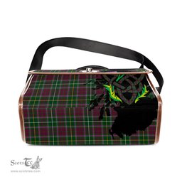 ScotsTee Shop Scottish Crosbie Clan Tartan Canvas Bag Celtic Knot and Thistle with Scotland Map Bag