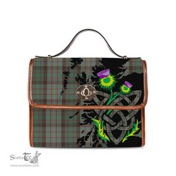ScotsTee Shop Scottish Cochrane Hunting Clan Tartan Canvas Bag Celtic Knot and Thistle with Scotland Map Bag