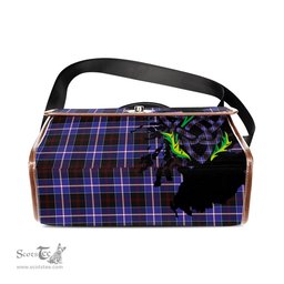 ScotsTee Shop Scottish Dunlop Modern Clan Tartan Canvas Bag Celtic Knot and Thistle with Scotland Map Bag