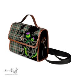 ScotsTee Shop Scottish Craig Ancient Clan Tartan Canvas Bag Celtic Knot and Thistle with Scotland Map Bag