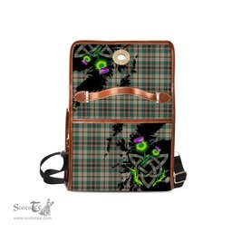 ScotsTee Shop Scottish Craig Ancient Clan Tartan Canvas Bag Celtic Knot and Thistle with Scotland Map Bag