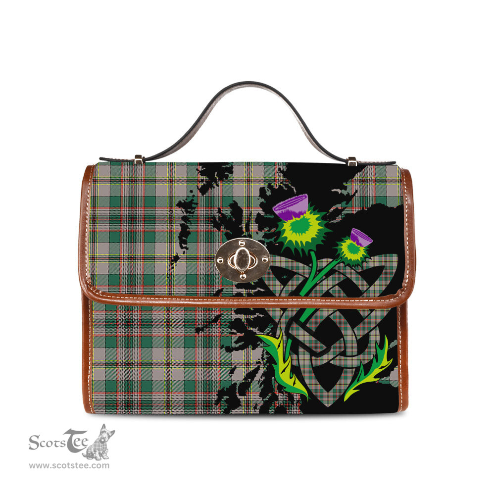 ScotsTee Shop Scottish Craig Ancient Clan Tartan Canvas Bag Celtic Knot and Thistle with Scotland Map Bag