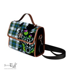 ScotsTee Shop Scottish Campbell Dress Clan Tartan Canvas Bag Celtic Knot and Thistle with Scotland Map Bag