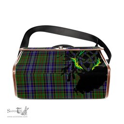 ScotsTee Shop Scottish Drennan Clan Tartan Canvas Bag Celtic Knot and Thistle with Scotland Map Bag