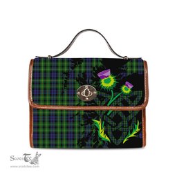 ScotsTee Shop Scottish Campbell of Breadalbane Clan Tartan Canvas Bag Celtic Knot and Thistle with Scotland Map Bag