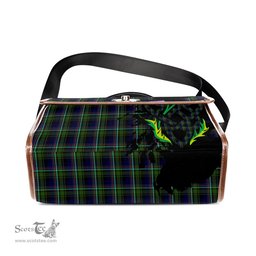 ScotsTee Shop Scottish Clerke of Ulva Clan Tartan Canvas Bag Celtic Knot and Thistle with Scotland Map Bag