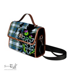 ScotsTee Shop Scottish Campbell Dress Ancient Clan Tartan Canvas Bag Celtic Knot and Thistle with Scotland Map Bag