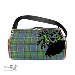 ScotsTee Shop Scottish Colville Clan Tartan Canvas Bag Celtic Knot and Thistle with Scotland Map Bag