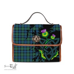 ScotsTee Shop Scottish Campbell Ancient 02 Clan Tartan Canvas Bag Celtic Knot and Thistle with Scotland Map Bag