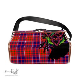 ScotsTee Shop Scottish Cameron of Lochiel Modern Clan Tartan Canvas Bag Celtic Knot and Thistle with Scotland Map Bag