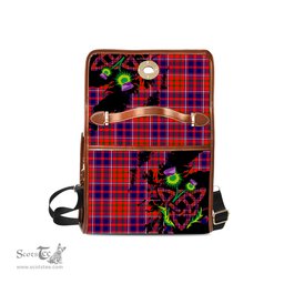 ScotsTee Shop Scottish Cameron of Lochiel Modern Clan Tartan Canvas Bag Celtic Knot and Thistle with Scotland Map Bag
