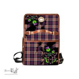 ScotsTee Shop Scottish Carnegie Clan Tartan Canvas Bag Celtic Knot and Thistle with Scotland Map Bag