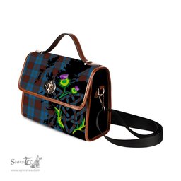 ScotsTee Shop Scottish Cameron Hunting Clan Tartan Canvas Bag Celtic Knot and Thistle with Scotland Map Bag