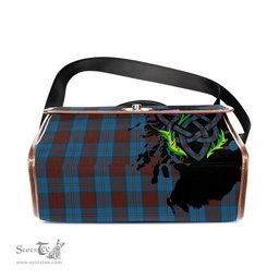 ScotsTee Shop Scottish Cameron Hunting Clan Tartan Canvas Bag Celtic Knot and Thistle with Scotland Map Bag