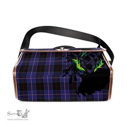 ScotsTee Shop Scottish Dunlop Clan Tartan Canvas Bag Celtic Knot and Thistle with Scotland Map Bag