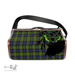 ScotsTee Shop Scottish Ferguson Modern Clan Tartan Canvas Bag Celtic Knot and Thistle with Scotland Map Bag