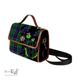 ScotsTee Shop Scottish Inkster Clan Tartan Canvas Bag Celtic Knot and Thistle with Scotland Map Bag