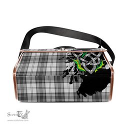 ScotsTee Shop Scottish Glendinning Clan Tartan Canvas Bag Celtic Knot and Thistle with Scotland Map Bag