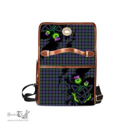 ScotsTee Shop Scottish Fletcher Modern Clan Tartan Canvas Bag Celtic Knot and Thistle with Scotland Map Bag