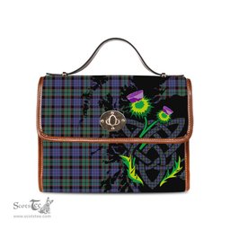 ScotsTee Shop Scottish Fletcher Modern Clan Tartan Canvas Bag Celtic Knot and Thistle with Scotland Map Bag
