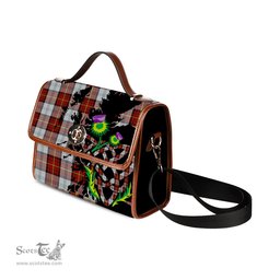 ScotsTee Shop Scottish Gillies Red Dress Clan Tartan Canvas Bag Celtic Knot and Thistle with Scotland Map Bag