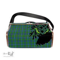 ScotsTee Shop Scottish Hosey Clan Tartan Canvas Bag Celtic Knot and Thistle with Scotland Map Bag