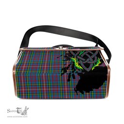 ScotsTee Shop Scottish Hyndman Clan Tartan Canvas Bag Celtic Knot and Thistle with Scotland Map Bag